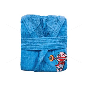 Premium - 100% Soft Cotton, Kids Bathrobes with Hooded Style, Pure Ring-Spun, Finest Quality, Double Sided Terry for Higher Water Absorbency (Pack of 1 Kid's Bathrobe, 7-9 Years, Blue) [KBR1006]