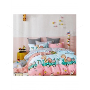 Kids Bedsheet Set 600 GSM, Premium - Eternal Kid's Printed Design Bedsheet, Ultra-Breathable, Soft and Affordable, Durable and Colorfast with Finest Quality Stitching, Exquisite Seam (Animal Print), [KBS1010]