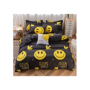 Kids Bedsheet Set 600 GSM, Premium - Eternal Kid's Printed Design Bedsheet, Ultra-Breathable, Soft and Affordable, Durable and Colorfast with Finest Quality Stitching, Exquisite Seam (Smiley Sleep), [KBS1013]