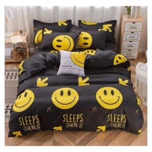 Kids Bedsheet Set 600 GSM, Premium - Eternal Kid's Printed Design Bedsheet, Ultra-Breathable, Soft and Affordable, Durable and Colorfast with Finest Quality Stitching, Exquisite Seam (Smiley Sleep), [KBS1013]