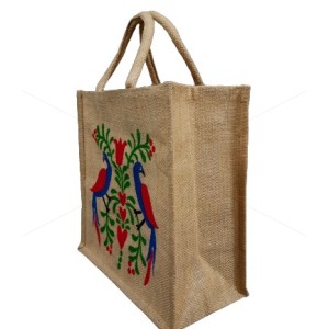 Gift Bags for Wedding and Other Occasions - Multi Colour Double Peacock Print with Zipper (12 X 5 X 12 inches)