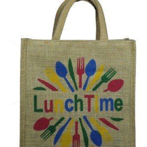 Multi Utility Lunch Bag - Cutlery Print with Zipper (10 X 5 X 11 inches)