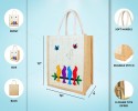 Designer jute lunch bag - Prepossessing And Dollish Handcrafted Four Lovesome Birds With Zipper (10 x 5 x 12 inches)