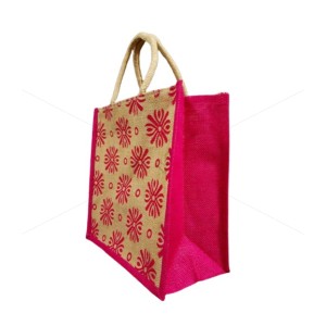 Bulk Buying - Multi purpose Fancy Jute Bag - Random colour Rangoli Print with Zipper (12 X 5 X 12 inches)