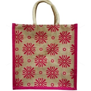 Bulk Buying - Multi purpose Fancy Jute Bag - Random colour Rangoli Print with Zipper (12 X 5 X 12 inches)