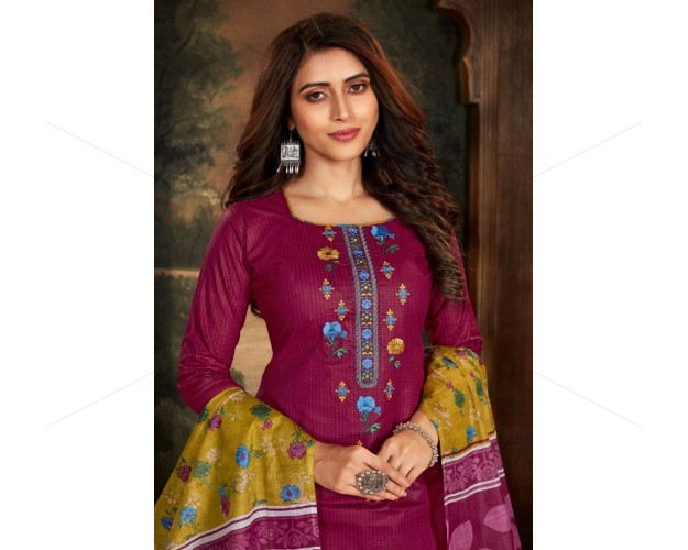 Modish Pure Cotton - Patiyala Unstitched Dress Material