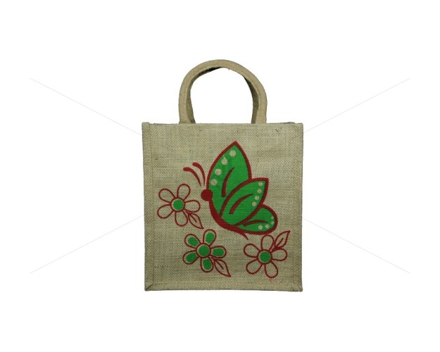Bulk Buying  -  Gift Bags/Thamboolam Bags for Auspicious Occasions/Functions - Random Colour Butterfly Print with Zipper (12 X 5 X 12 inches)