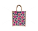 Gift Bag - A handy jute bag with a vibrant print of cherry fruit (10 x 5 x 11 inches) 