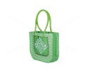 Fancy utility bag - A jute handbag with an extraordinary and beautiful block out (13 x 5 x 11.5 inches)