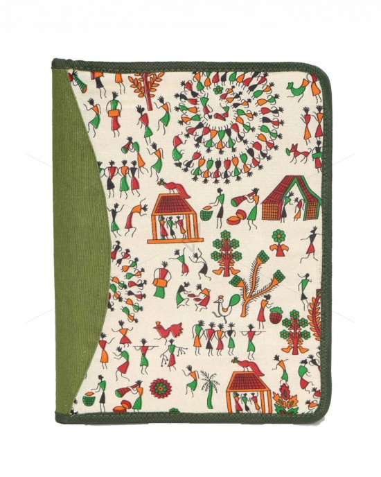 Folder file - An organised folder with vintage warli print and ample compartments (14 x 11 inches)