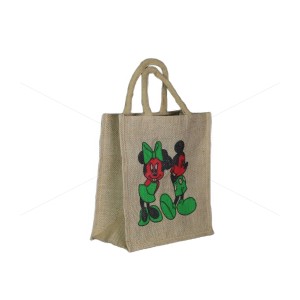 Bulk Buying - Gift Bag - A handy jute bag with a lovely print of a naughty mickey mouse (10 x 5 x 11 inches)