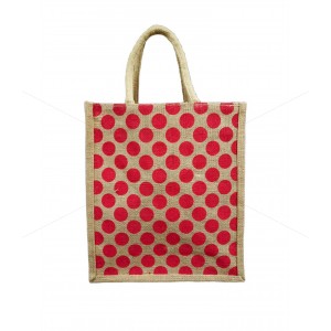 Big Gift Bags / Tambulam Bags for Auspicious Occasions / Navarathri - Random Colour Dotted Print with Zipper (12 X 5 X 14 inches)