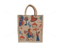 Gift Bag - A convinient jute bag with an adorable print of a cartoonish king's parade  (10 x 5.5 x 11 inches)