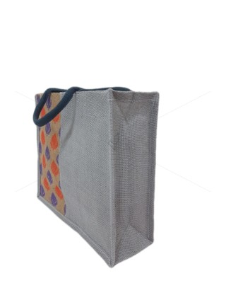 Shopping Bag - A graceful mehandi designed spacious shopper with zipper (16 x 6 x 14 inches)