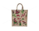 Bulk Buying - Gift Bag - A convenient jute bag with an adorable print of a cartoonish king's parade  (10 x 5 x 11 inches)