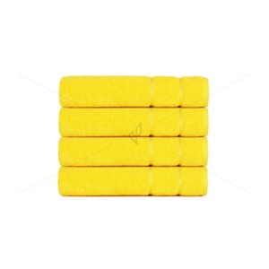 Bulk Buying - Hand Towel 500 GSM, Luxury Zero Twist -100% Naturally Feather Soft Zero Twist Ringspun Cotton Yarn, Extra Large, Elegantly Plush (4 Pcs Hand Towel Set, Yellow), Allure [BBT1011]