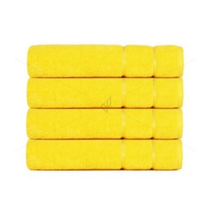 Bulk Buying - Hand Towel 500 GSM, Luxury Zero Twist -100% Naturally Feather Soft Zero Twist Ringspun Cotton Yarn, Extra Large, Elegantly Plush (4 Pcs Hand Towel Set, Yellow), Allure [BBT1011]