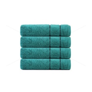 Bulk Buying - Hand Towel 500 GSM, Luxury Zero Twist -100% Naturally Feather Soft Zero Twist Ringspun Cotton Yarn, Extra Large, Elegantly Plush (4 Pcs Hand Towel Set, Teal Green), Allure [BBT1012]