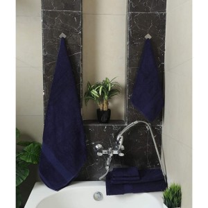 Bulk Buying - 6 Pc Towel 600 GSM, Premium Luxury - 100% Natural Ring-Spun Double Ply Cotton Yarn, Soft, Extra Absorbent & Durable, Quick-Dry, (6 Pcs Towel Set, Navy Blue), Opulence [BBT1077]