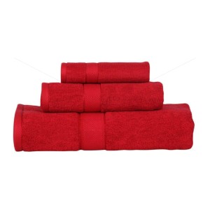 Bulk Buying - 3 Pc Towel 500 GSM, Premium, 100% Natural Ring-Spun Double ply Cotton Yarn, Soft, Extra Absorbent & Durable, Quick-D0ry (3 Pcs Towel Set, Festive Red), Elysian [BBT1046]