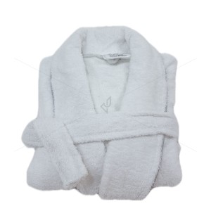 Bulk Buying  - Unisex Bathrobe (S/M) 380 GSM, Premium Shawl Collar, Double Sided Terry, Higher Absorbency - 100% Pure Cotton, White, Celestial [BBR1001]