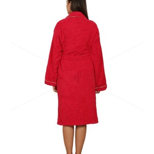 Bulk Buying - Unisex Bathrobe (S/M) 380 GSM, Premium Shawl Collar, Double Sided Terry, Higher Absorbency -100% Pure Cotton, Festive Red, Celestial [BBR1002]