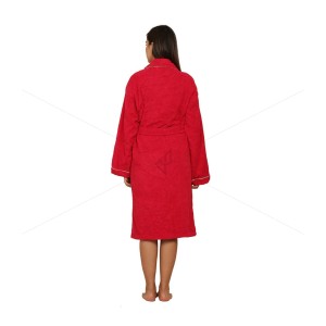 Bulk Buying - Unisex Bathrobe (L/XL) 380 GSM, Premium Shawl Collar, Double Sided Terry, Higher Absorbency -100% Pure Cotton,  Festive Red, Celestial [BBR1007]