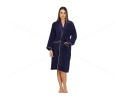 Bulk Buying - Unisex Bathrobe (L/XL) 380 GSM, Premium Shawl Collar, Double Sided Terry, Higher Absorbency -100% Pure Cotton,  Navy Blue, Celestial [BBR1009]