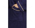 Bulk Buying - Unisex Bathrobe (L/XL) 380 GSM, Premium Shawl Collar, Double Sided Terry, Higher Absorbency -100% Pure Cotton,  Navy Blue, Celestial [BBR1009]