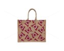 Multi Utility Jute Bag - Beautiful butterfly printed jute shopping bag with zipper (15 X 4.5 X 12 inches)
