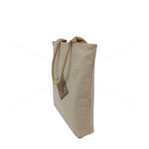 Multi Utility Jute Hand Bag - A simple and neat jute hand bag with zipper (14.5 x 5 x 15 inches)