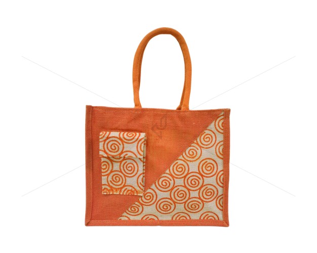Multi Utility Bag - A super looking jute hand bag with phone pouch and zipper (12 x 5 x 14 inches)