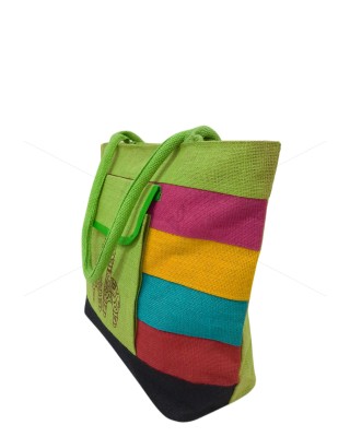 Multi Utility Hand Bag - An attractive hand bag with a cute wooden horse print in vibrant colours (19 x 5 x 15 inches)