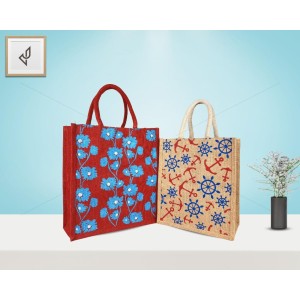 Set of 2 - A combo of bright jute bags - CB020