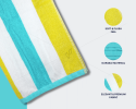 Striped - Bath Towel, 500 GSM (1 Bath Towel, Mix of White,Blue & Yellow) [T1118]