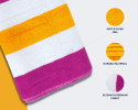 Striped - Bath Towel, 500 GSM (1 Bath Towel, Mix of White,Pink & Orange) [T1119]