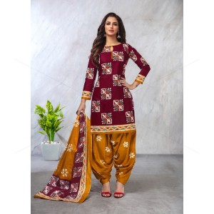 Elegant Batik Cotton Unstitched Dress Material - W1143