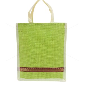 Bulk Buying - Small Gift Bags / Tambulam Bags for Auspicious Occasions / Navarathri - Random Colour And Border Zari With Velcro And Plain Colour Handle (10 X 3 X 11 inches)